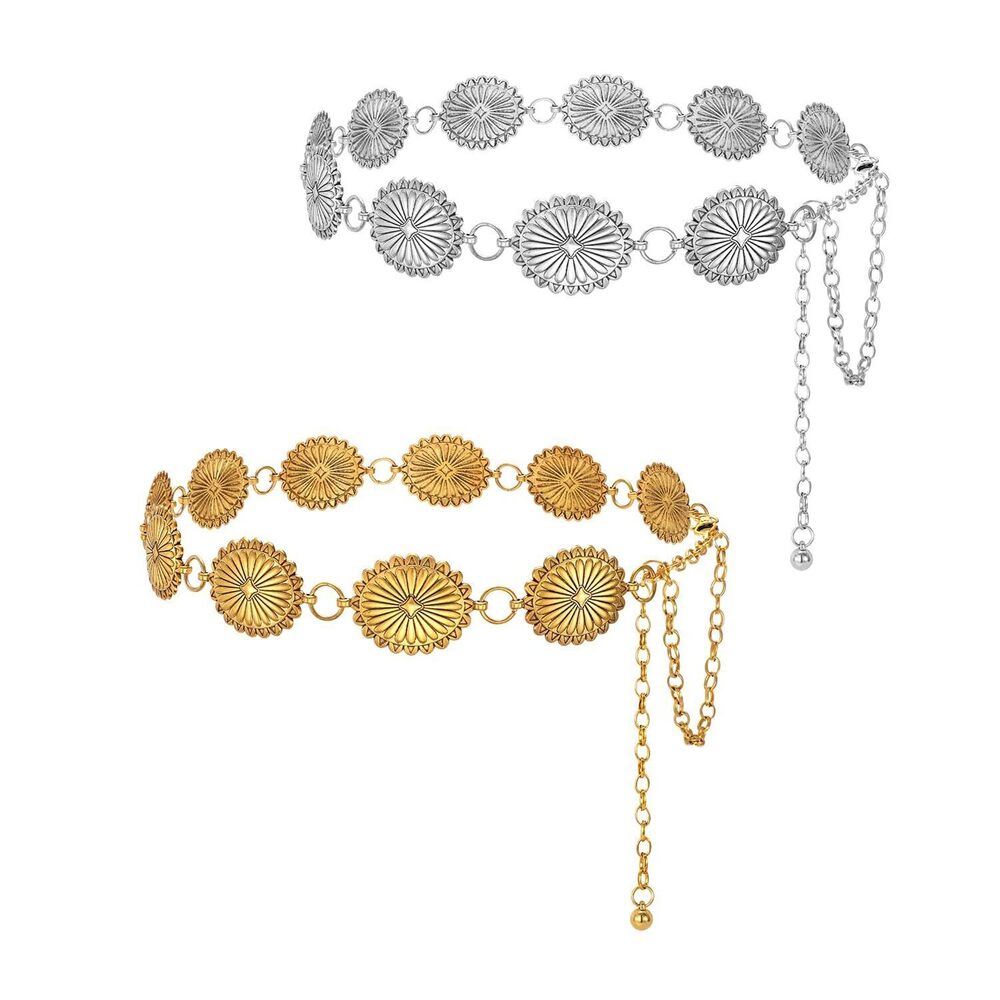 2125 2 Pack Women Western Metal Concho